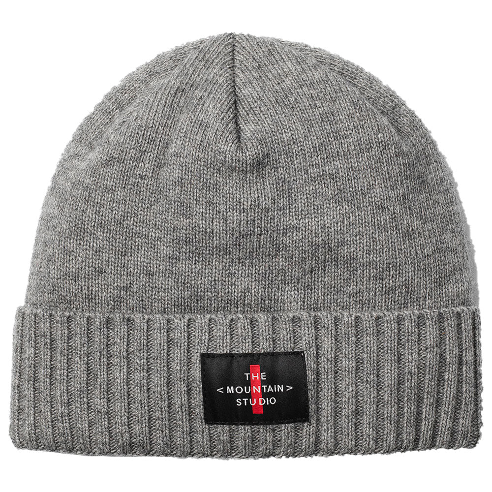 Cashmere Mix Cross Beanie Grey Melange for Men