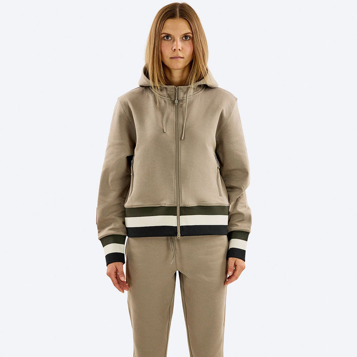 W Cotton Tech Zip Hood