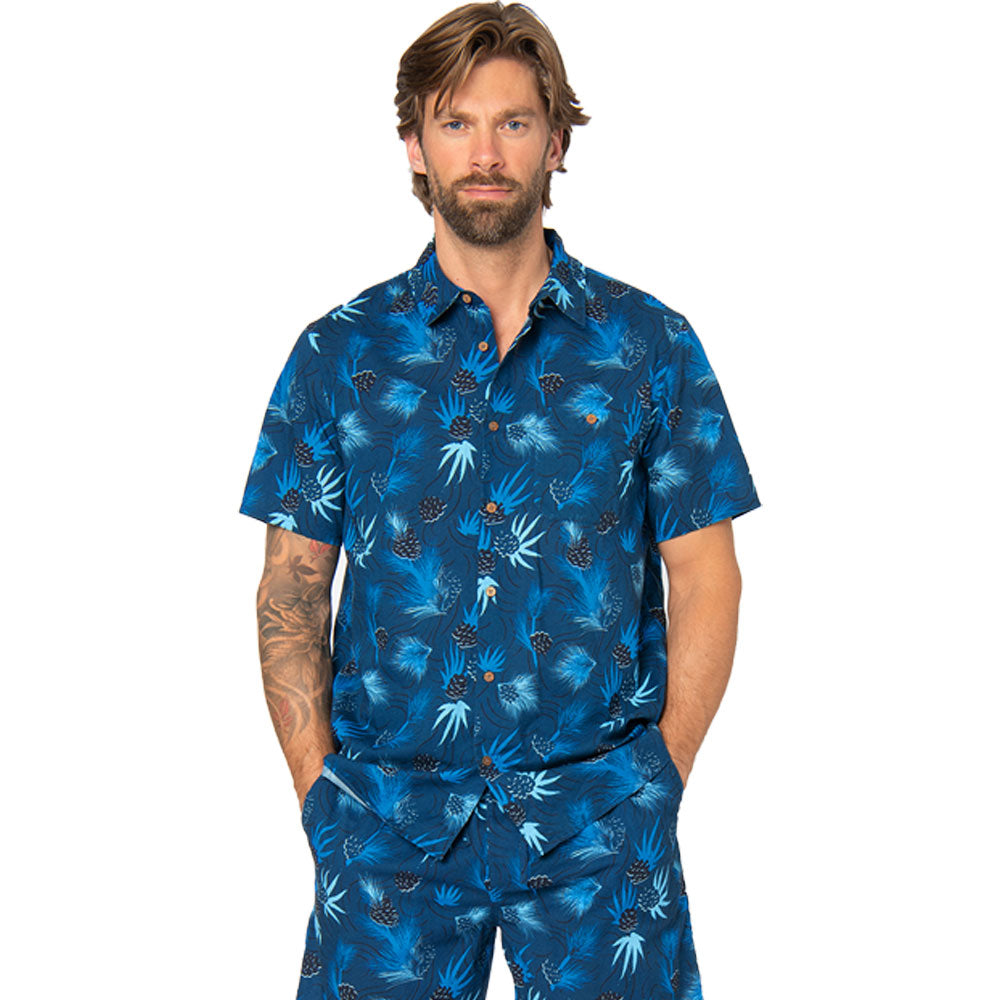 Elevenate Creek short sleeve button up hawaiian shirt for men summer apparel